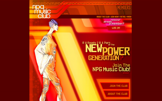 Prince's Official Site, the NPG Music Club