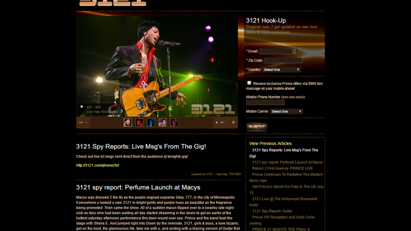Prince's Official Site 3121.com